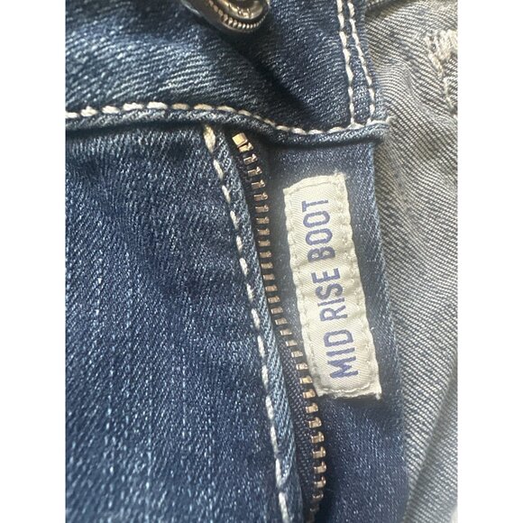 Ariat R.E.A.L. Denim Mid Rise Bootcut Womens Jeans Sz 32R Blue Distressed Style - Picture 3 of 10